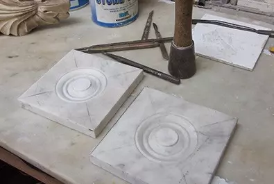 Bespoke Fireplace Surrounds Hastings, East Sussex - parts of marble fireplace in workshop